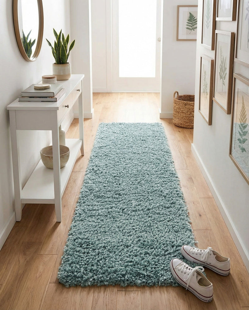 Alpine Plush Collection Area Rug -  Cortina (Aqua) Runner Aqua  lifestyle 29