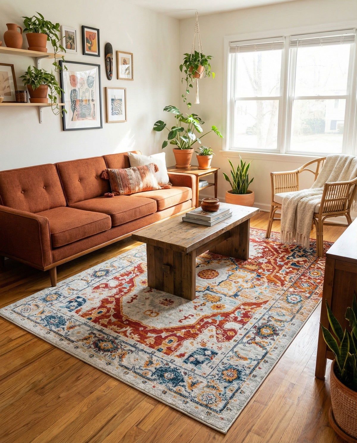Parisian Elegance Collection Area Rug - Versailles (Rust Red) Rectangle Rust Red  lifestyle 30