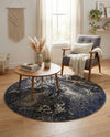 Autumnal Tapestry Collection Area Rug -  Slateville Round Gray  lifestyle 38