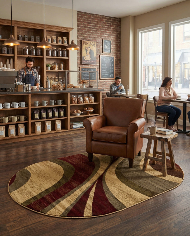 Bistro Lounge Collection Area Rug -  Frappe Oval Beige  lifestyle 43