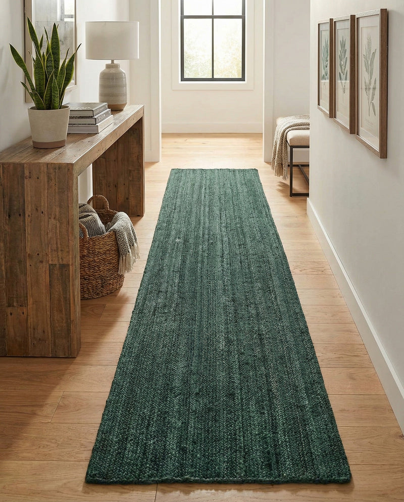 Woven Seaside Jute Collection Area Rug - Martha's Runner Green  lifestyle 62