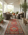 Patio Heritage Collection Area Rug -  Terrace Runner Antique Red  lifestyle 67