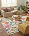 Meadow Breeze Collection Area Rug -  Petal Rectangle Ivory  lifestyle 56