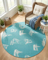 Seaside Haven Rugs Collection Area Rug -  Beachcomber Round Teal  lifestyle 75