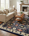 Tabriz Tapestry Collection Area Rug - Sahand (Navy Blue) Rectangle Navy Blue  lifestyle 17