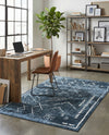 Aegean Elegance Washables Collection Area Rug - Santorini Rectangle Navy Blue  lifestyle 9
