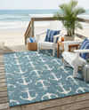Seaside Haven Rugs Collection Area Rug - Sapphire (Teal) Rectangle Teal  lifestyle 15