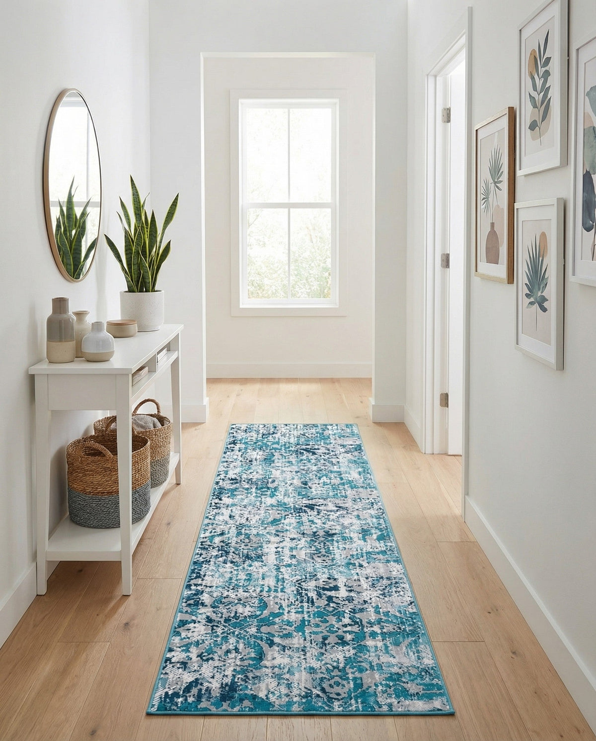 Geneva Terrace Collection Area Rug -  Morges Runner Blue  lifestyle 78