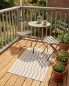 Seaside Stripes Collection Area Rug - Cabana (Taupe) Rectangle Taupe  lifestyle 14