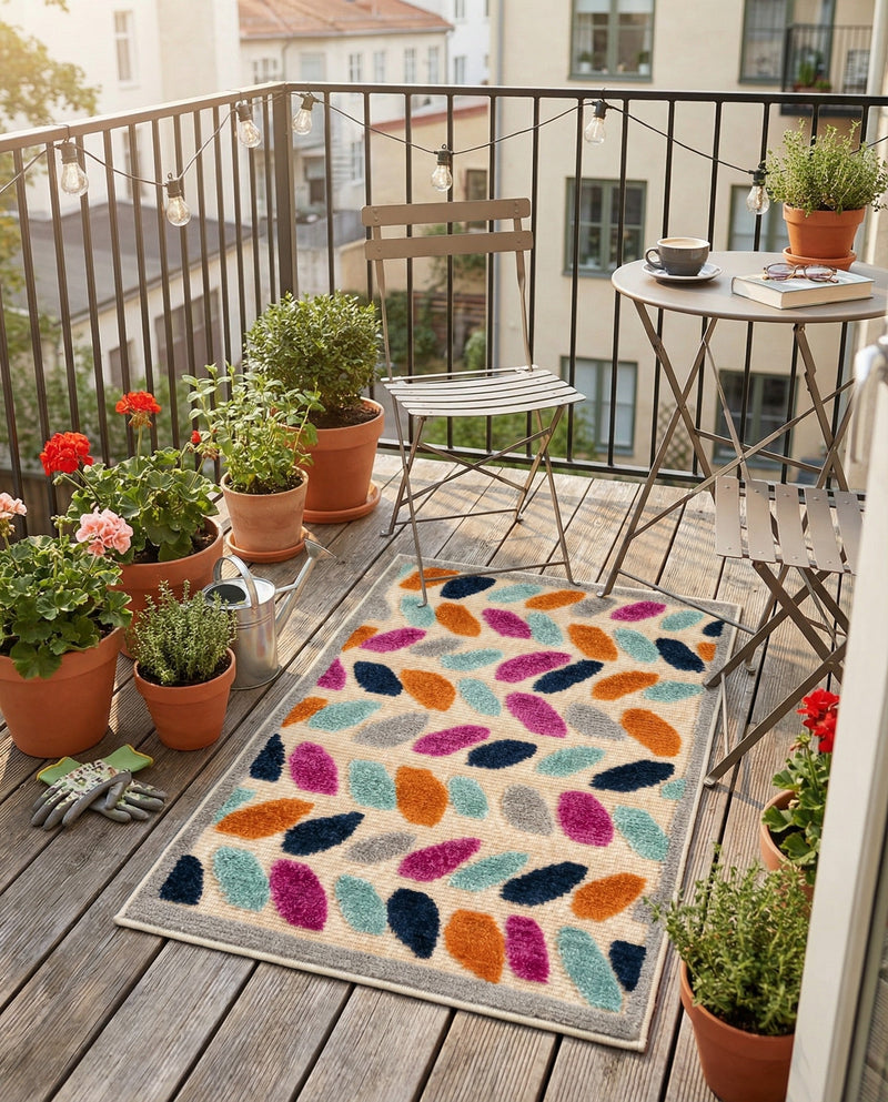 Bahama Breeze Outdoor Collection Area Rug - Nassau Rectangle Beige  lifestyle 45