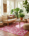 Savannah Escape Collection Area Rug -  Rainforest Rectangle Magenta  lifestyle 64