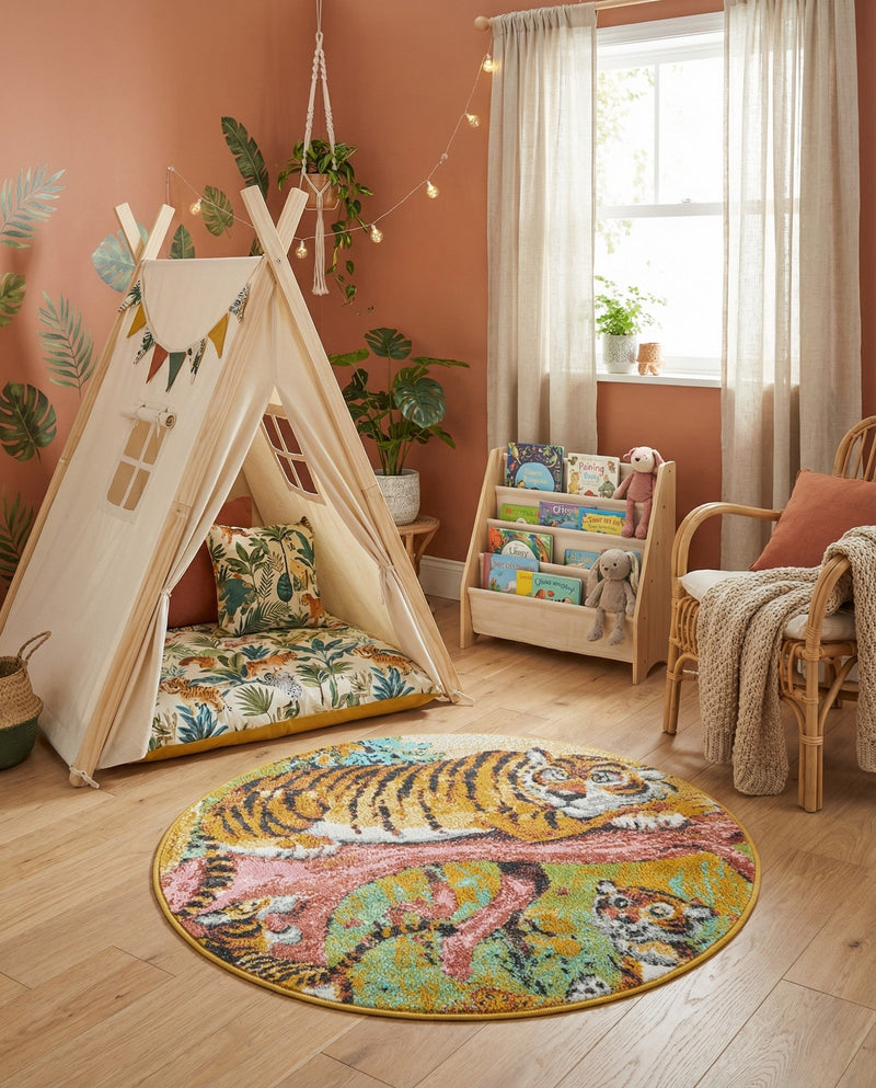 Wonder Tykes Collection Area Rug -  Groove Round Multi  lifestyle 41