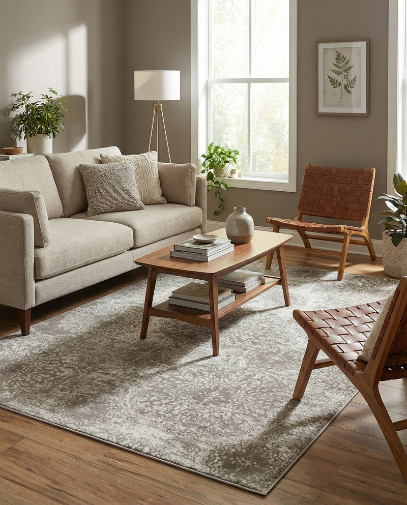 Riviera Elegance Collection Area Rug -  Monaco (Light Gray) Rectangle Light Gray  lifestyle 5