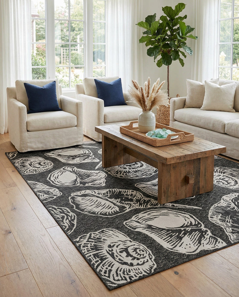 Seaside Haven Rugs Collection Area Rug -  Lighthouse (Black and White) Rectangle Black and White  lifestyle 19