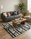 Urban Terrace Collection Area Rug -  Queens Rectangle Black and White  lifestyle 15