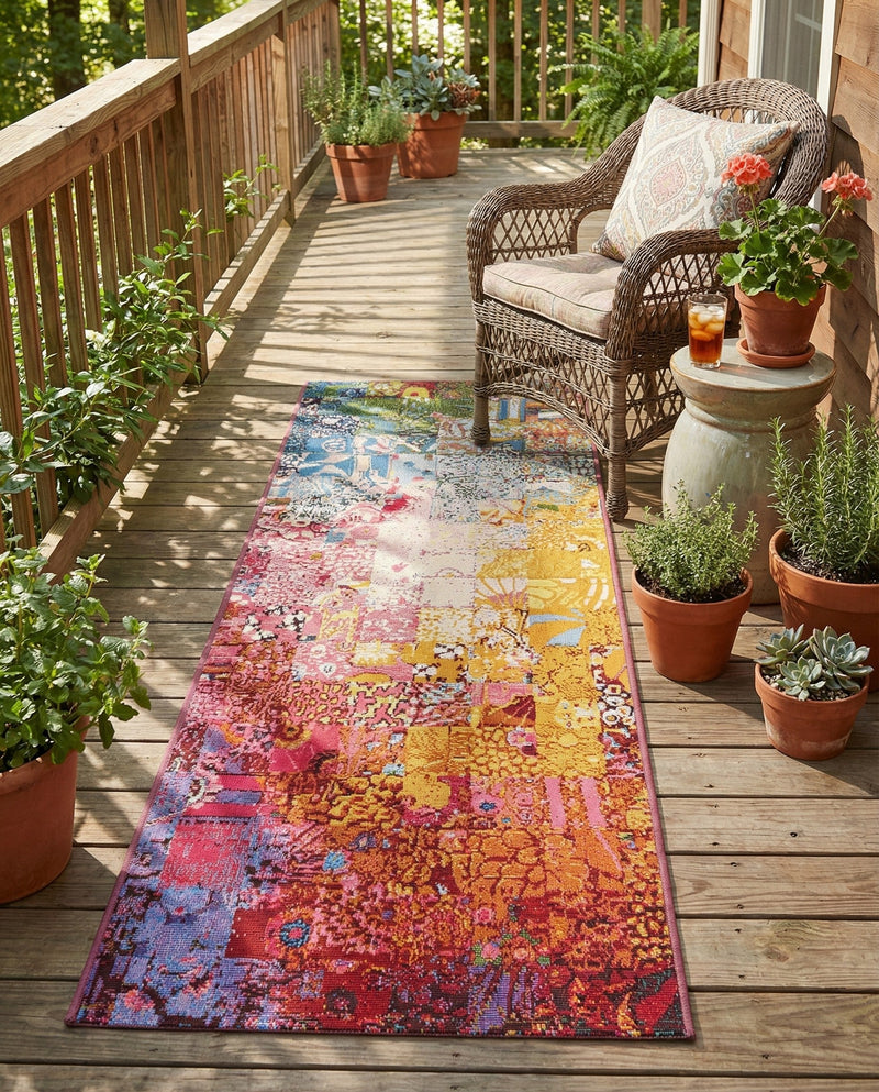 Urban Terrace Collection Area Rug -  Terrace Runner Multi  lifestyle 54