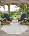 Seaside Haven Rugs Collection Area Rug - Sapphire (Gray) Octagon Gray  lifestyle 78