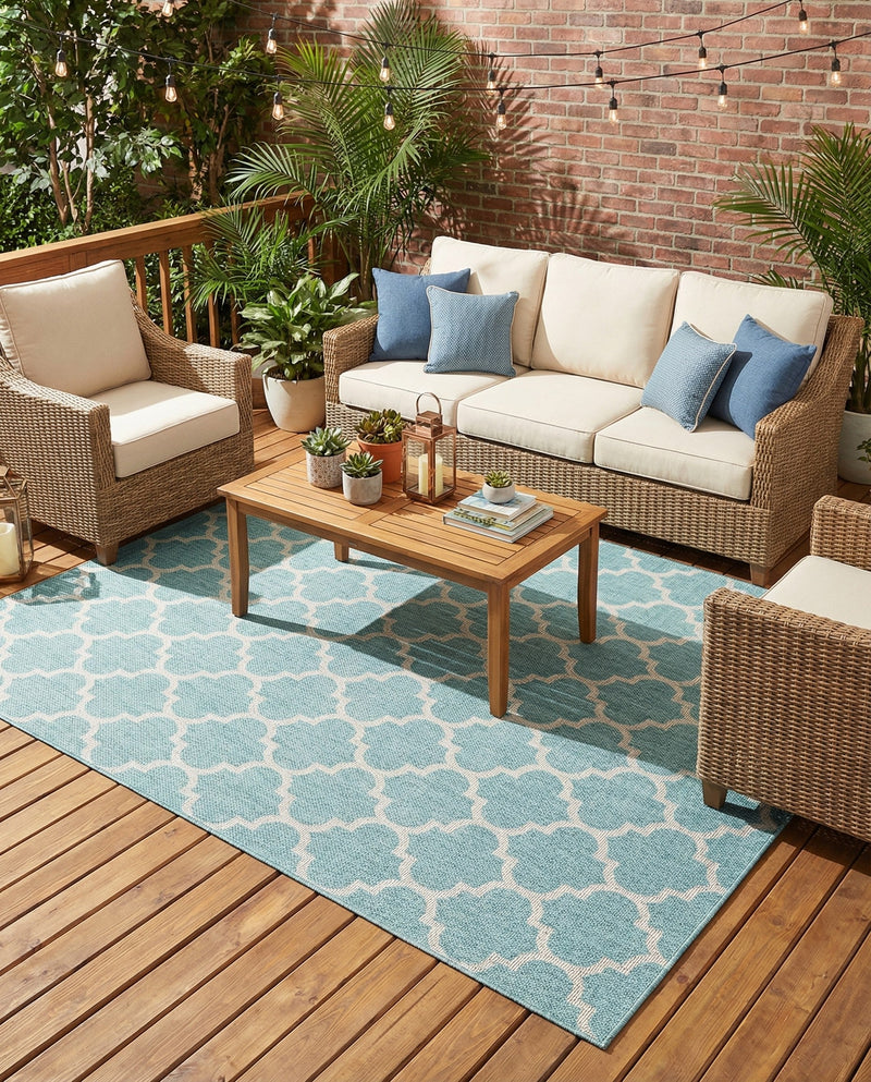 Savannah Pergola Collection Area Rug - Arbor (Aquamarine) Rectangle Aquamarine  lifestyle 22