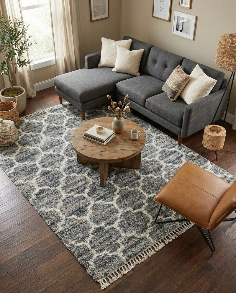 Cozy Cove Shag Collection Area Rug - Marina Rectangle Gray  lifestyle 30