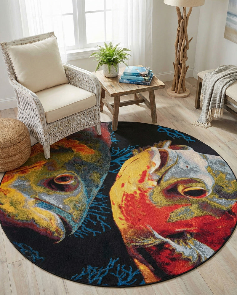 Seaside Haven Rugs Collection Area Rug -  Harbor Round Multi  lifestyle 71