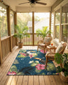 Seaside Blooms Collection Area Rug -  Leaf Rectangle Multi  lifestyle 26