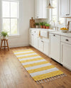 Tassel Trail Collection Area Rug - Pathway (Yellow and Ivory) Runner Yellow and Ivory  lifestyle 54