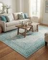 Dover Terrace Collection Area Rug - Marina (Aqua) Rectangle Aqua  lifestyle 16