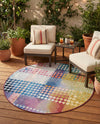 Urban Terrace Collection Area Rug -  Atrium Round Multi  lifestyle 52