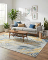 Seaside Blooms Collection Area Rug -  Blossom Rectangle Gray Ivory Yellow  lifestyle 12