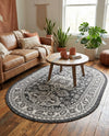 Tribal Terrace Treasures Collection Area Rug -  Incan Isle (Charcoal Gray) Oval Charcoal Gray  lifestyle 21
