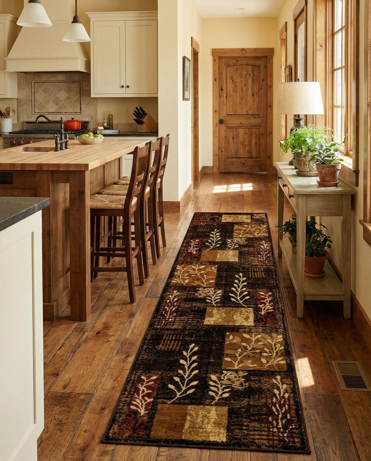 Bistro Lounge Collection Area Rug -  Affogato Runner Brown  lifestyle 80