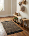 Woven Seaside Jute Collection Area Rug - Oia Rectangle Black and Natural  lifestyle 52