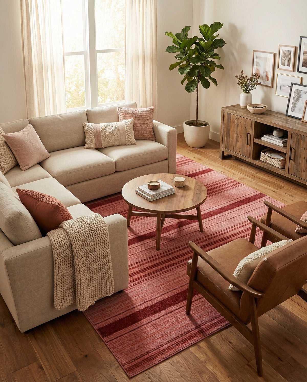 Jewel Oasis Collection Area Rug - Sapphire (Rusty Pink Rose) Rectangle Rusty Pink Rose  lifestyle 13