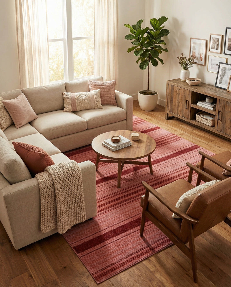 Jewel Oasis Collection Area Rug - Sapphire (Rusty Pink Rose) Rectangle Rusty Pink Rose  lifestyle 13