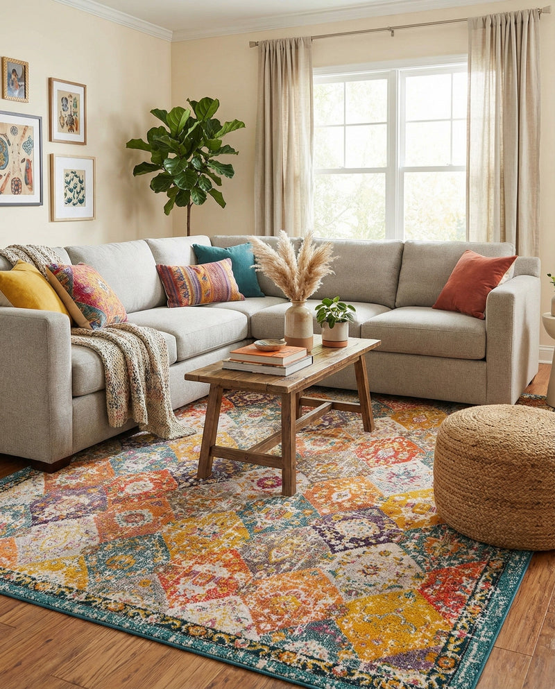 Brighton Terrace Collection Area Rug -  Rottingdean (Multi) Rectangle Multi  lifestyle 26