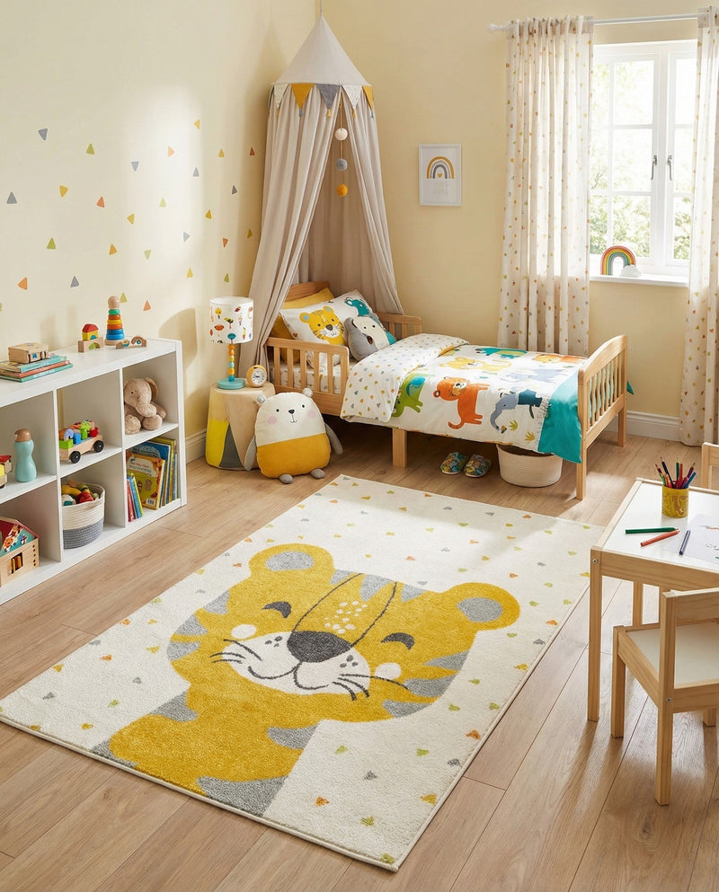 Wonder Tykes Collection Area Rug -  Rainbow Rectangle Ivory  lifestyle 9