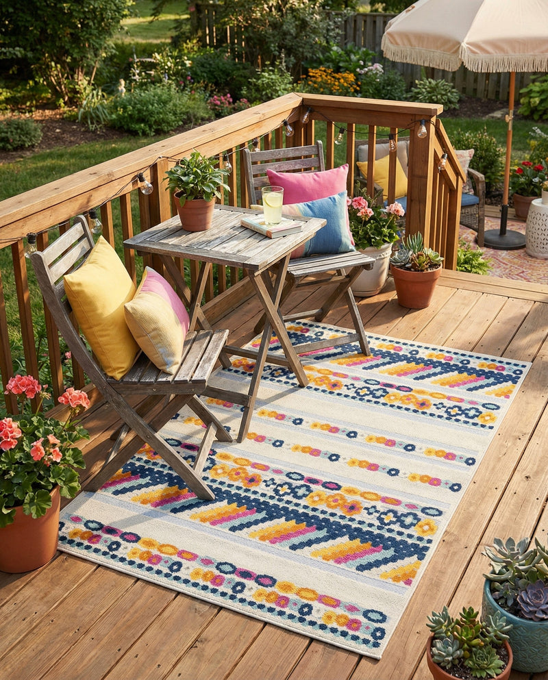Bahama Breeze Outdoor Collection Area Rug -  Bimini Rectangle Gray  lifestyle 64