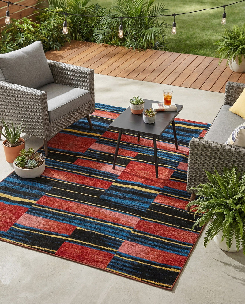 Urban Terrace Collection Area Rug -  Courtyard Rectangle Multi  lifestyle 21