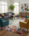Chromatic Oasis Collection Area Rug -  Blush Rectangle Multi  lifestyle 38