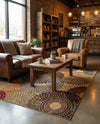 Bistro Lounge Collection Area Rug -  Cappuccino Rectangle Beige  lifestyle 13