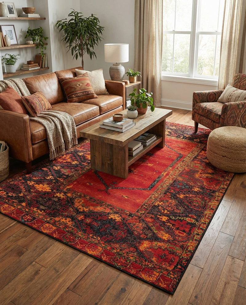 Safari Escape Rugs Collection Area Rug - Serengeti Rectangle Multi  lifestyle 48