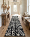 Cascade Range Collection Area Rug - Hood (Black and White) Runner Black and White  lifestyle 71
