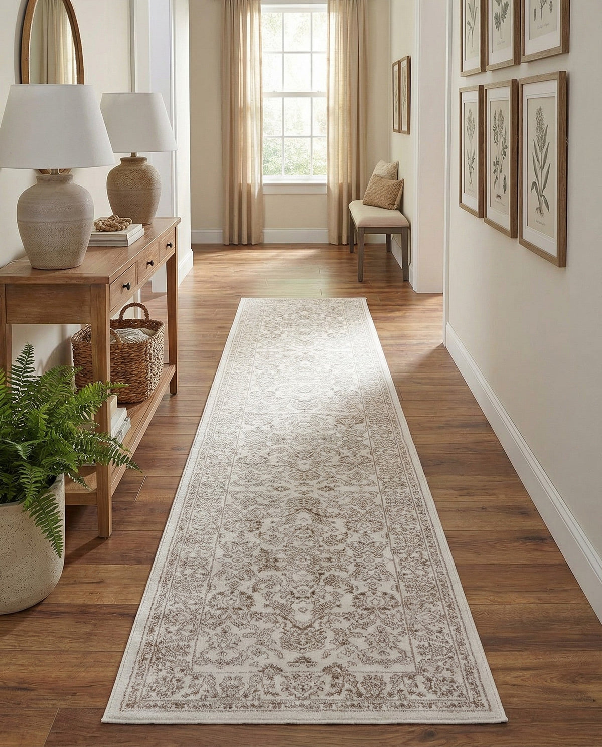 Savannah Elegance Collection Area Rug - Augusta (Ivory) Runner Ivory  lifestyle 123