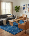 Trellis Mosaic Collection Area Rug - Arborville (Navy Blue) Rectangle Navy Blue  lifestyle 5