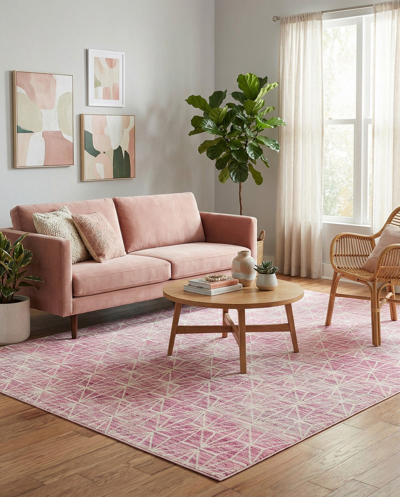 Metro Heights Collection Area Rug -  Hudson Rectangle Pink  lifestyle 41