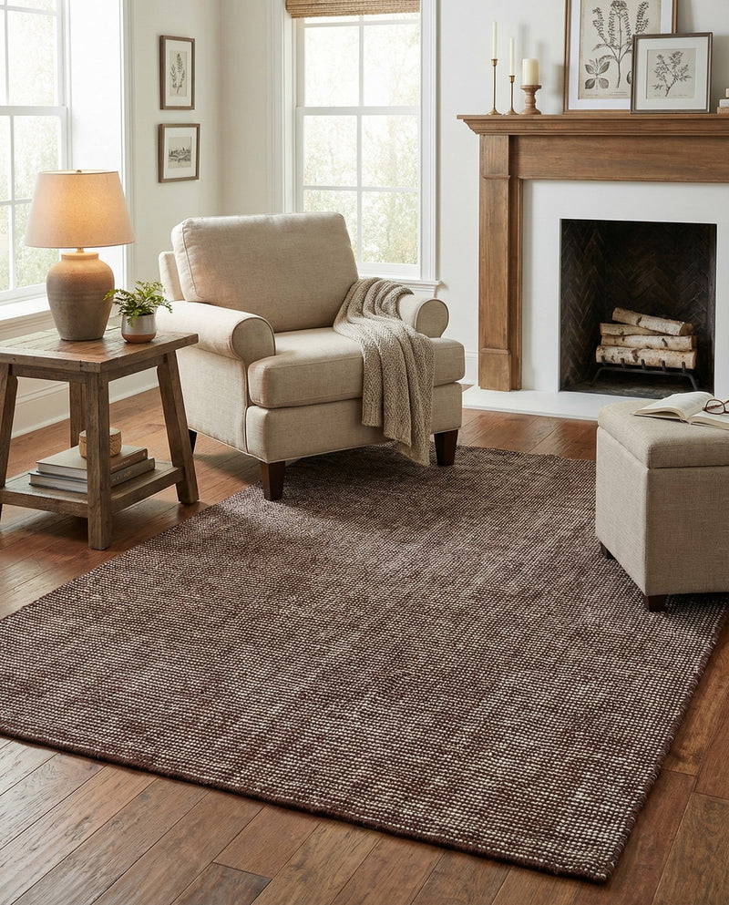 Berkshire Estate Collection Area Rug - Windsor (Mocha Brown) Rectangle Mocha Brown  lifestyle 6