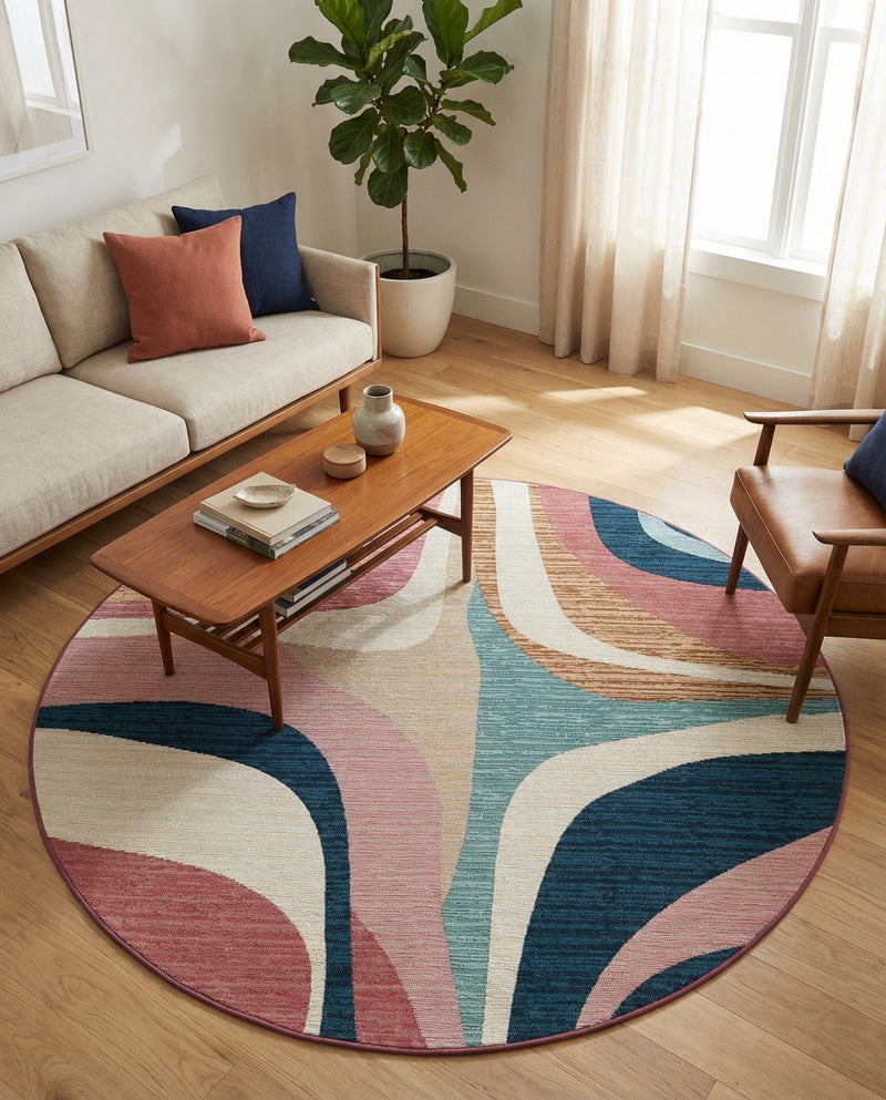 Urban Terrace Collection Area Rug - Venice Round Multi  lifestyle 65