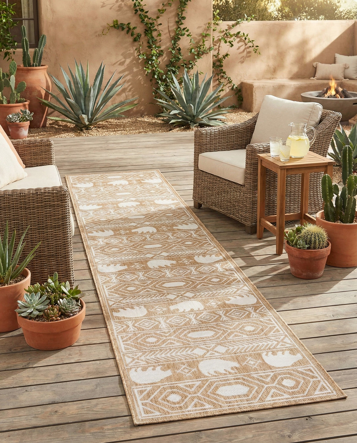 Mesa Oasis Rugs Collection Area Rug - Sundown Runner Taupe  lifestyle 135