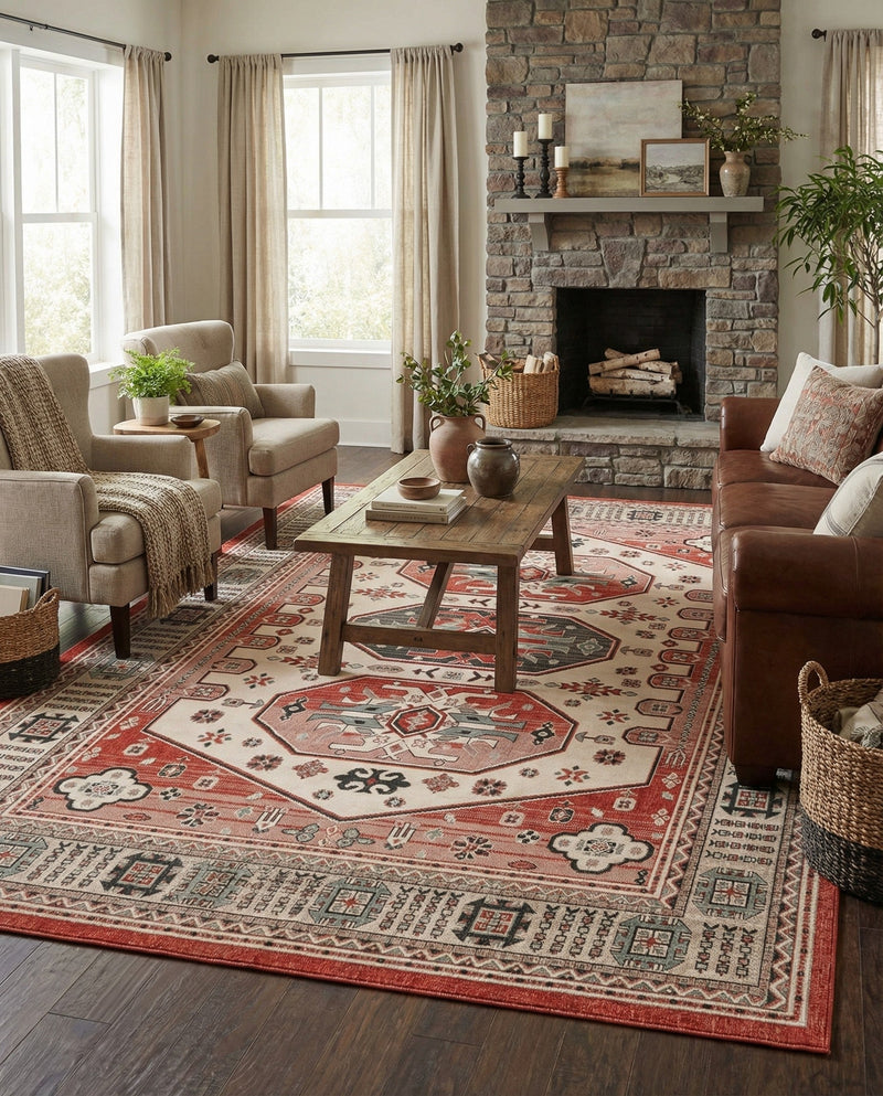 Patio Heritage Collection Area Rug - Veranda Rectangle Multi  lifestyle 8