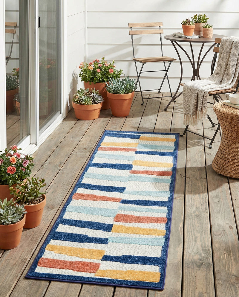 Caribbean Terrace Collection Area Rug -  Jamaica Runner Ivory  lifestyle 46